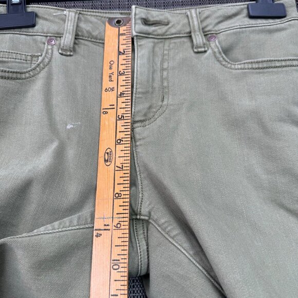 Lands End Womens Mid Rise Straight Leg Jeans Size 2P Khaki - Picture 10 of 13